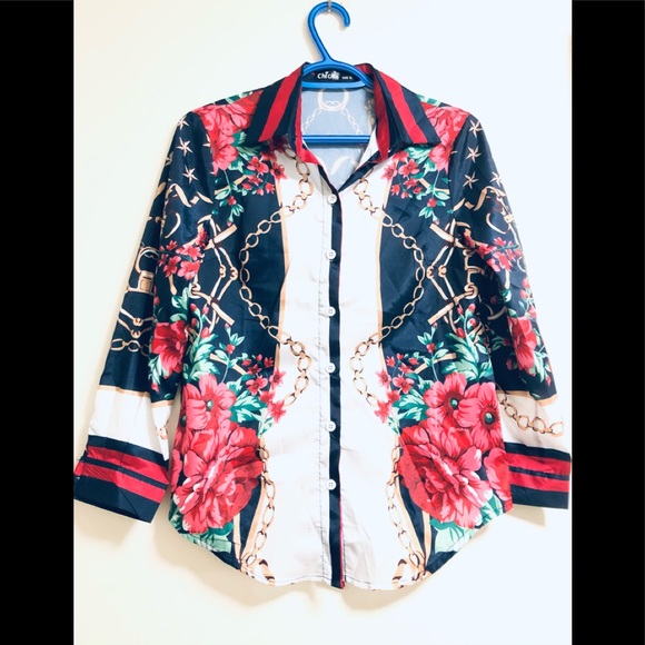 ANASTAGIO FLORAL PRINT LONG SLEEVES BUTTON DOWN SHIRT - Picture 6 of 8